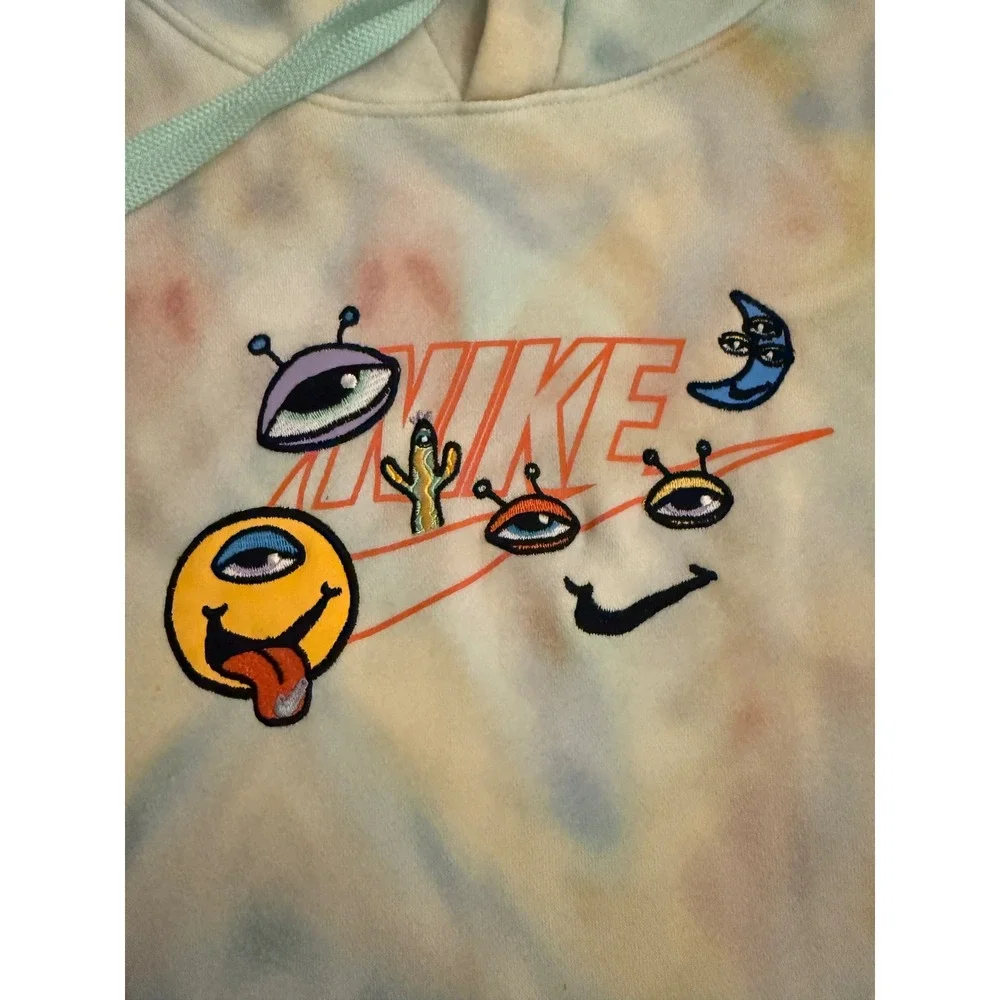 Nike Sportswear Tie Dye Alien‎ Graphic Hoodie Mens Small Multi Color Pullover
